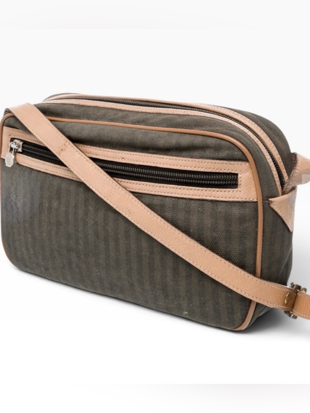 Fendi Vintage Fendi Pequin Stripe Camera Crossbody Bag Vintage Pequin Stripe